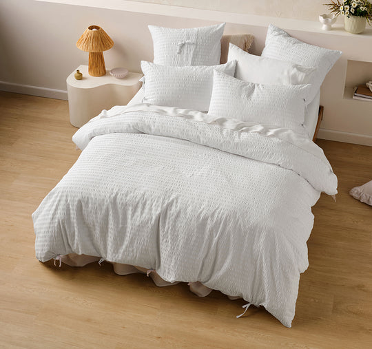 Ferrara Quilt Cover Set Range White