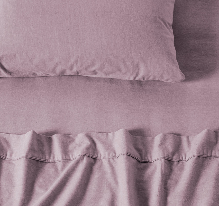 Plain-Dyed Flannelette Cotton Mega Sheet Set Range Lavender