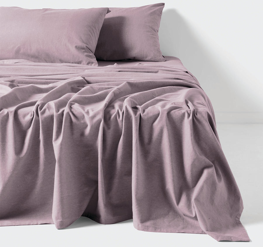 Plain-Dyed Flannelette Cotton Mega Sheet Set Range Lavender