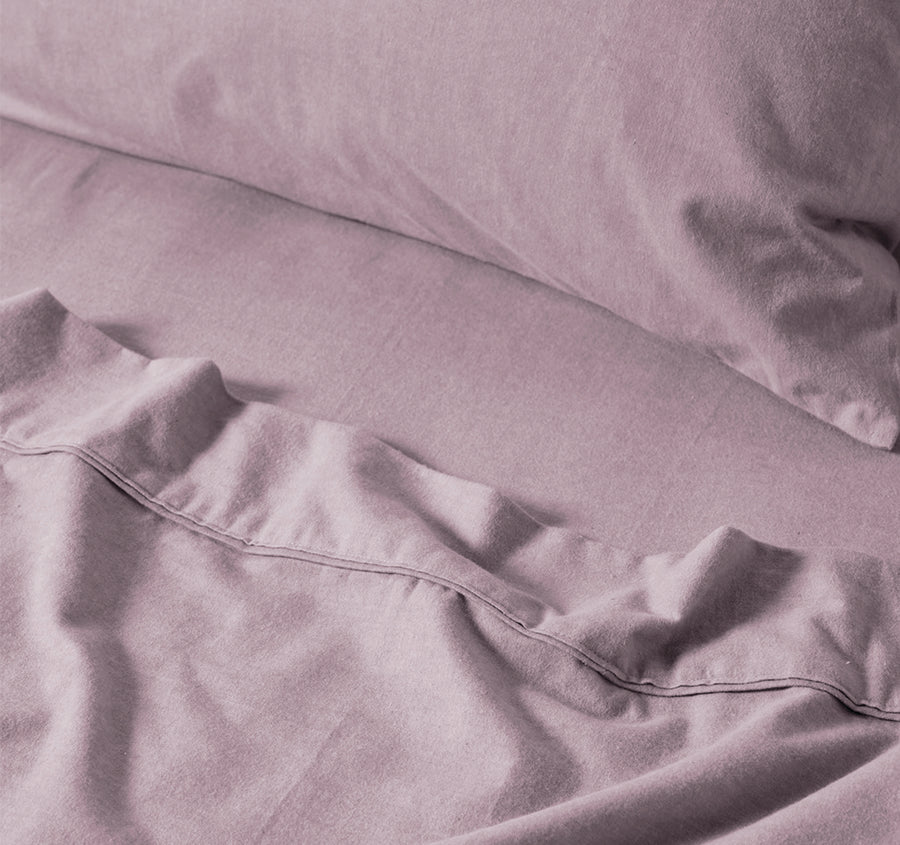 Plain-Dyed Flannelette Cotton Mega Sheet Set Range Lavender