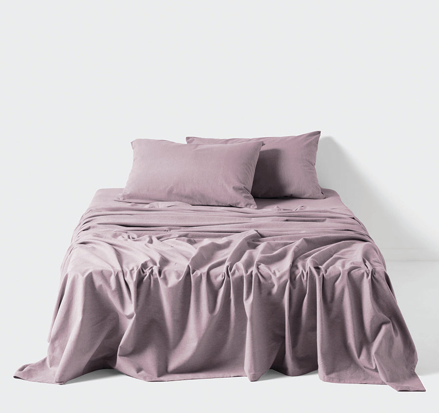 Plain-Dyed Flannelette Cotton Mega Sheet Set Range Lavender