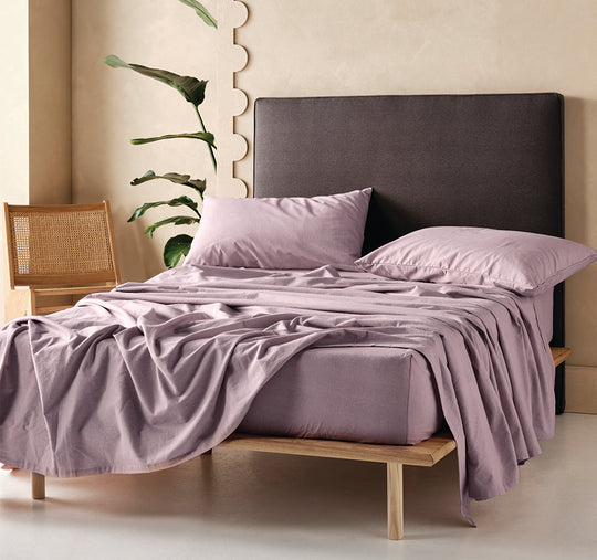 Plain-Dyed Flannelette Cotton Mega Sheet Set Range Lavender
