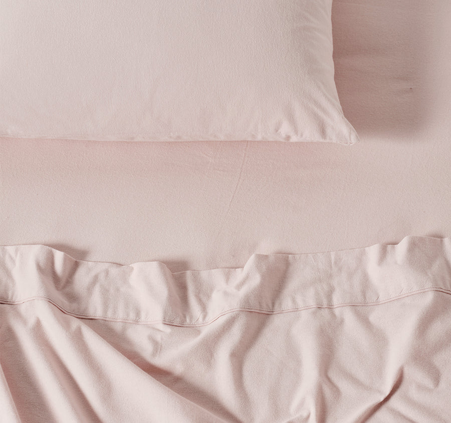 Plain-Dyed Flannelette Cotton Mega Sheet Set Range Rose