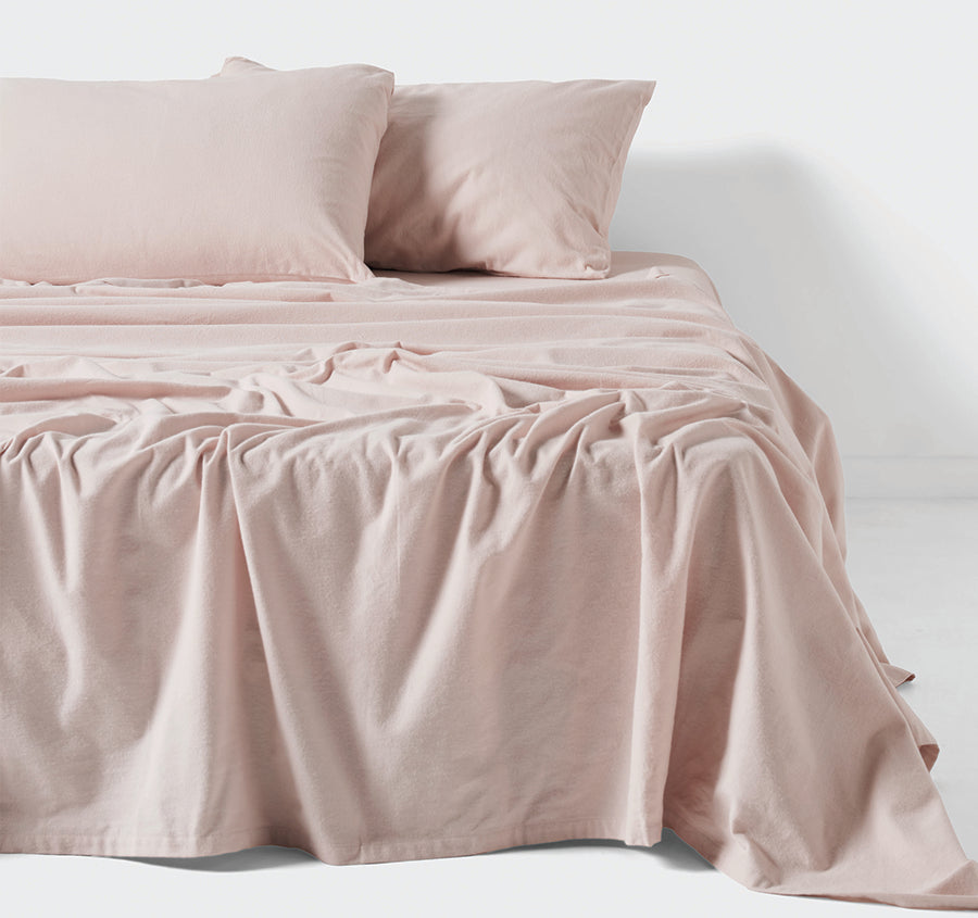 Plain-Dyed Flannelette Cotton Mega Sheet Set Range Rose