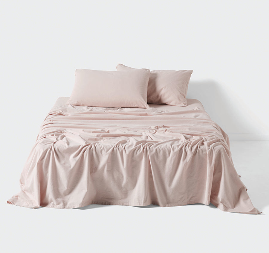 Plain-Dyed Flannelette Cotton Mega Sheet Set Range Rose