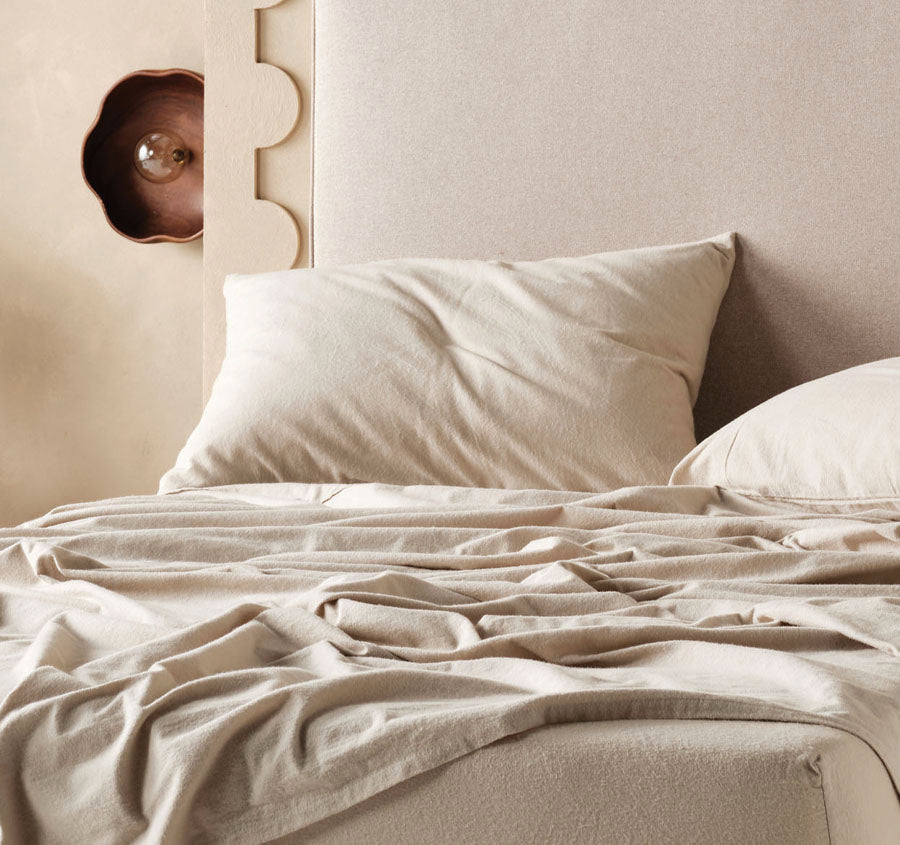 Plain-Dyed Flannelette Cotton Mega Sheet Set Range Taupe