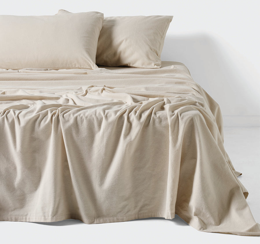 Plain-Dyed Flannelette Cotton Mega Sheet Set Range Taupe