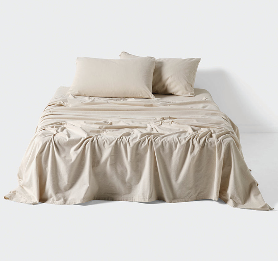 Plain-Dyed Flannelette Cotton Mega Sheet Set Range Taupe