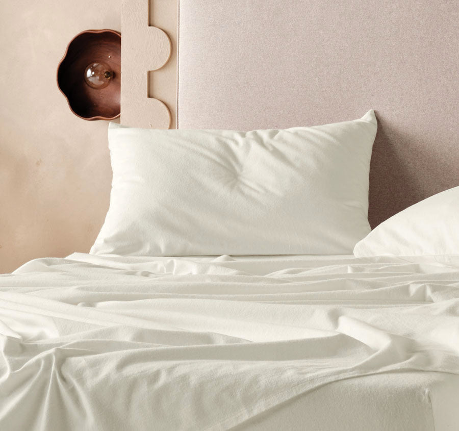 Plain-Dyed Flannelette Cotton Mega Sheet Set Range White