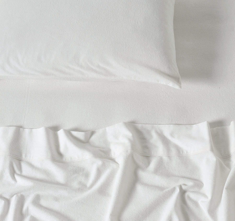 Plain-Dyed Flannelette Cotton Mega Sheet Set Range White