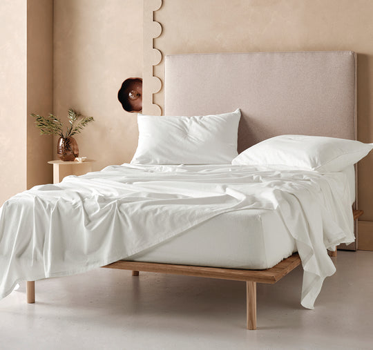 Plain-Dyed Flannelette Cotton Mega Sheet Set Range White