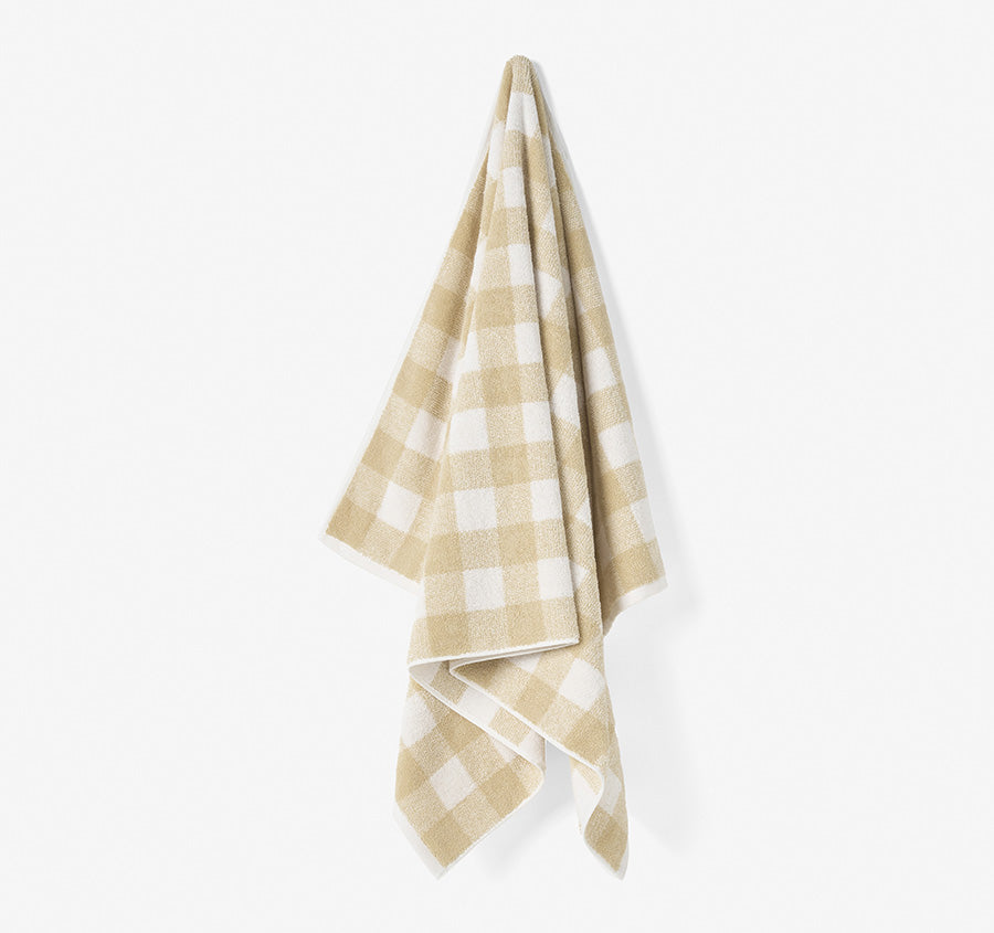 Flinders Check 630GSM Cotton Bath Towel Range Beige