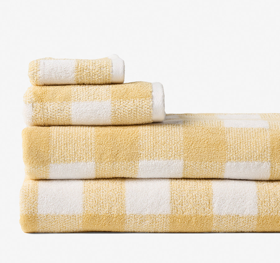Flinders Check 630GSM Cotton Bath Towel Range Honey