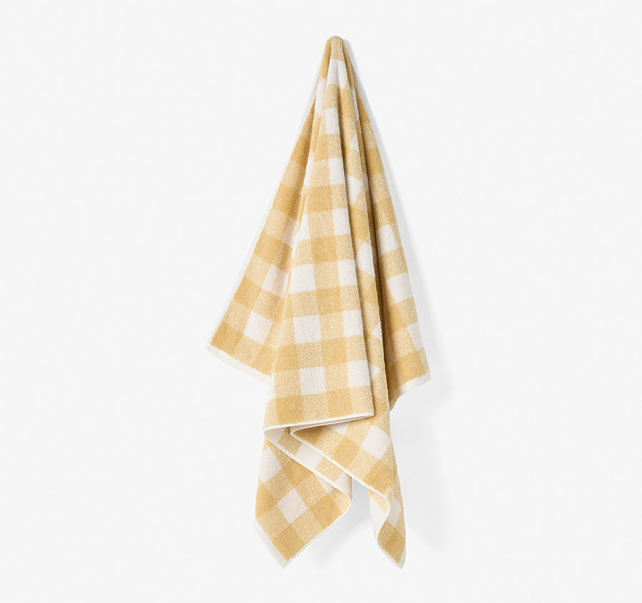 Flinders Check 630GSM Cotton Bath Towel Range Honey