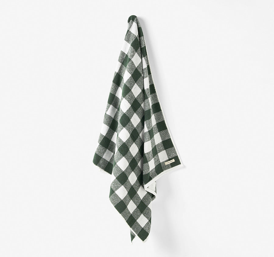 Flinders Check 630GSM Cotton Bath Towel Range Pine