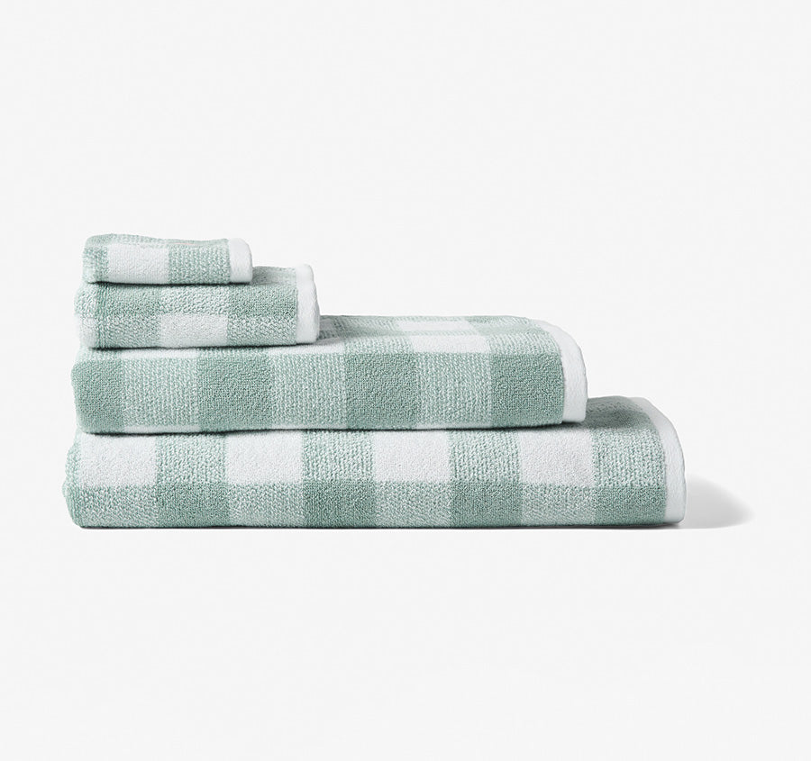 Flinders Check 630GSM Cotton Bath Towel Range Saltwater