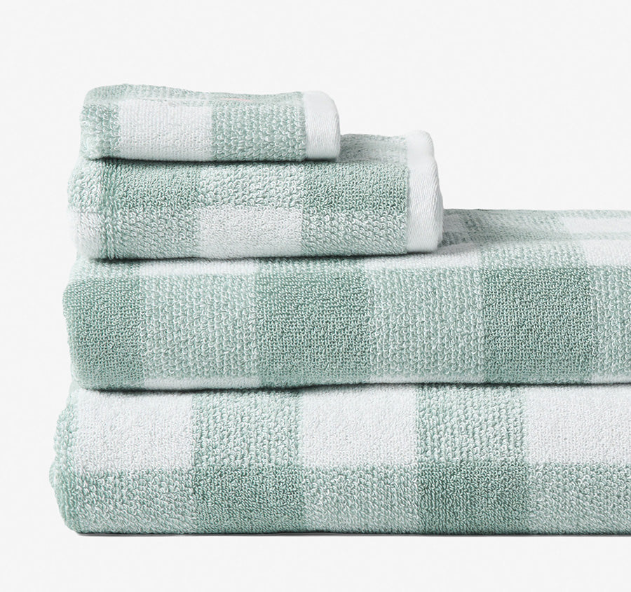 Flinders Check 630GSM Cotton Bath Towel Range Saltwater