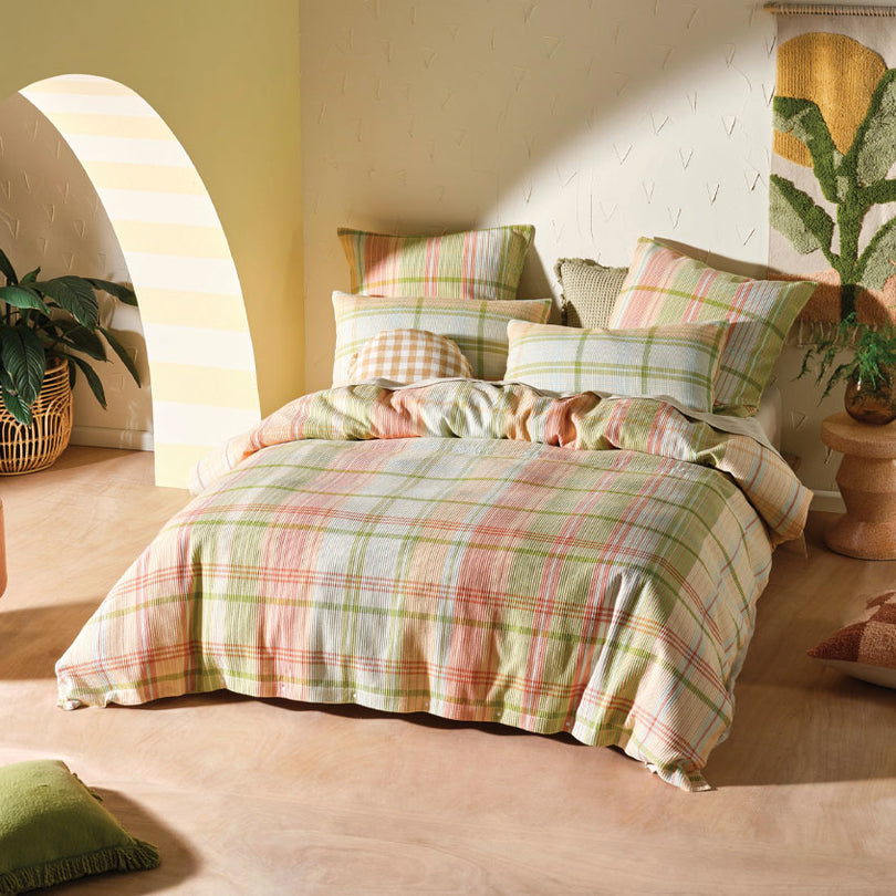 Geena Quilt Cover Set Range Green Apple