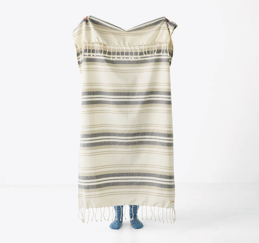 Hammam 100x180cm Beach Towel Deniz Black