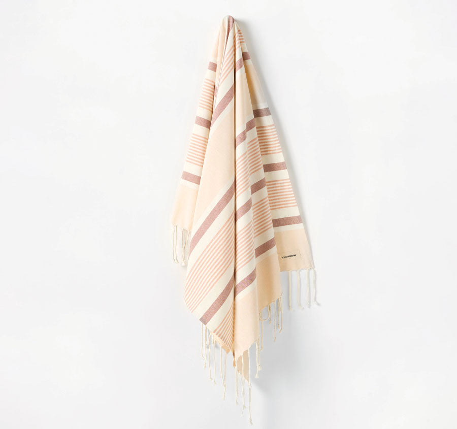Hammam 100x180cm Beach Towel Leros Peach