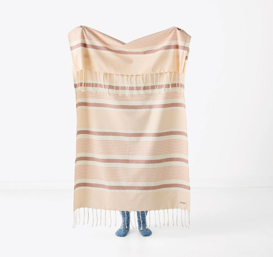 Hammam 100x180cm Beach Towel Leros Peach