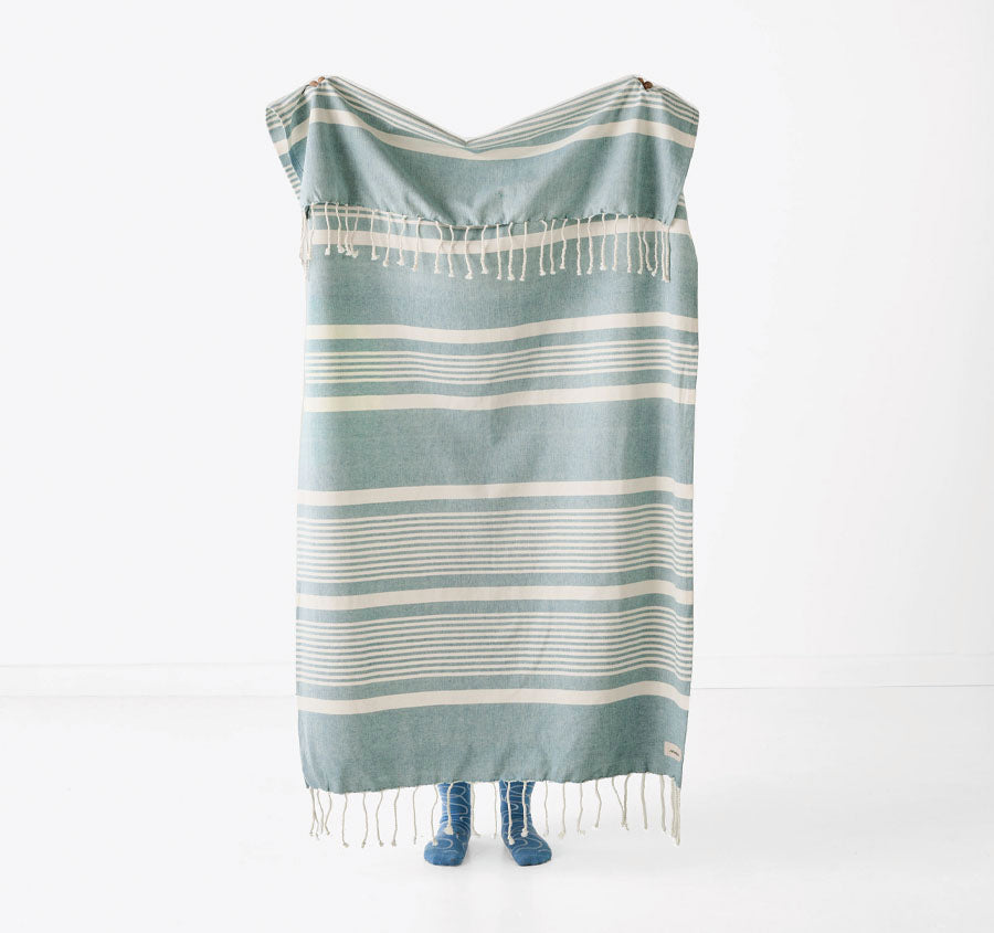 Hammam 100x180cm Beach Towel Trezza Green