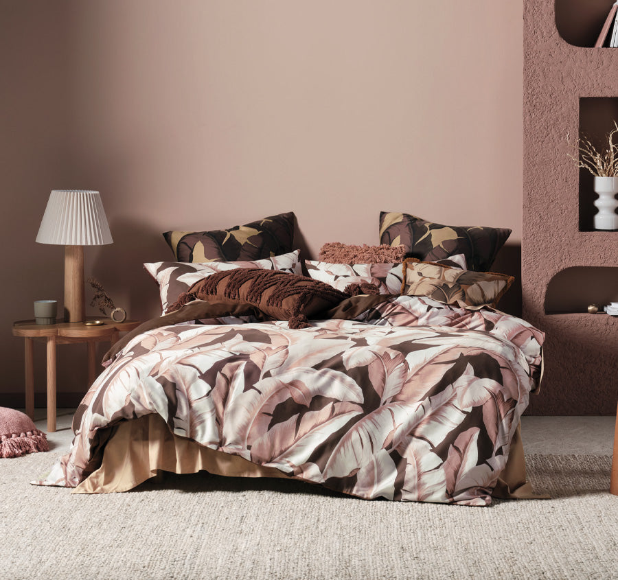 Kalena Quilt Cover Set Range Cinnamon