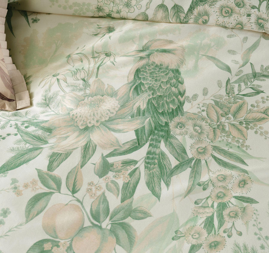 Katherine Quilt Cover Set Range Green