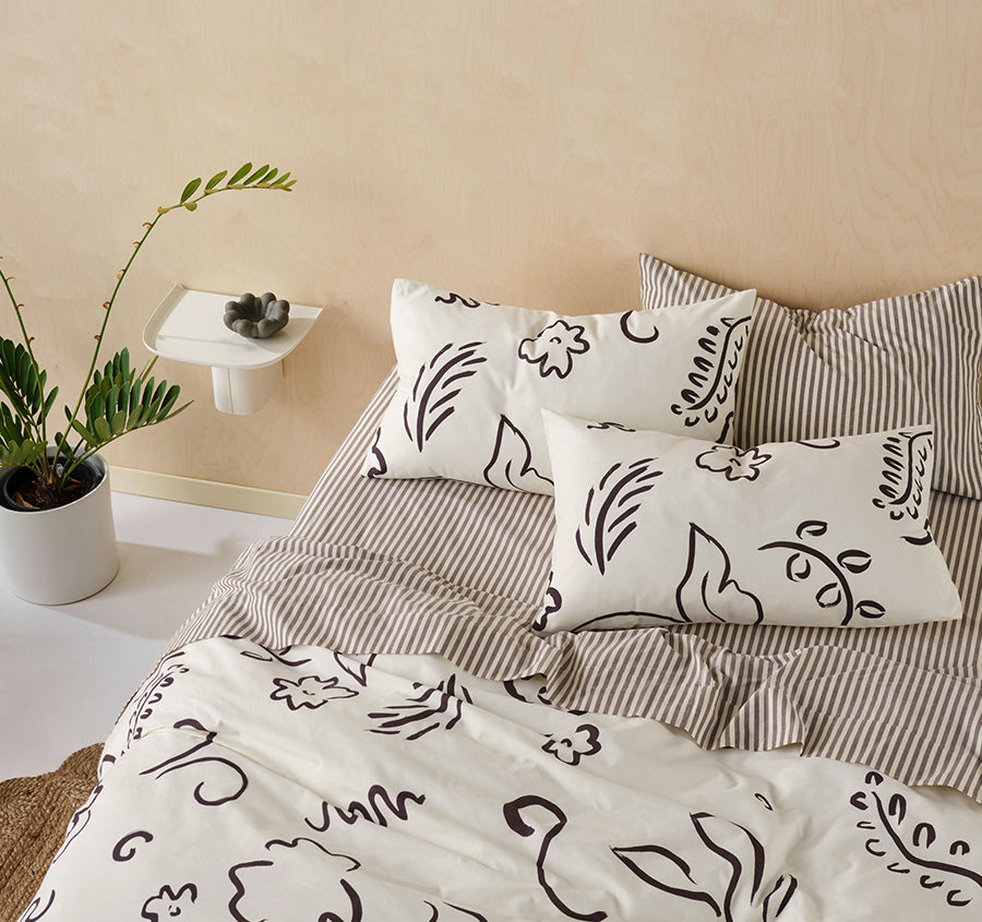 Kenzi Quilt Cover Set Range Vanilla