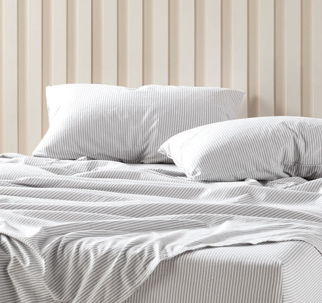 Printed Flannelette Cotton Sheet Set Range Landyn Smoke