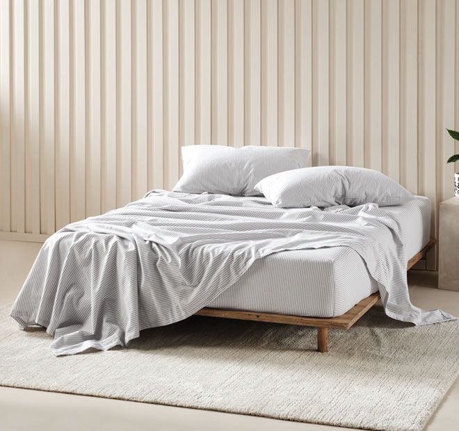 Printed Flannelette Cotton Sheet Set Range Landyn Smoke