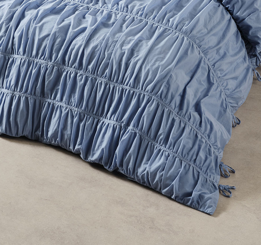 Layla Quilt Cover Set Range Bluebell