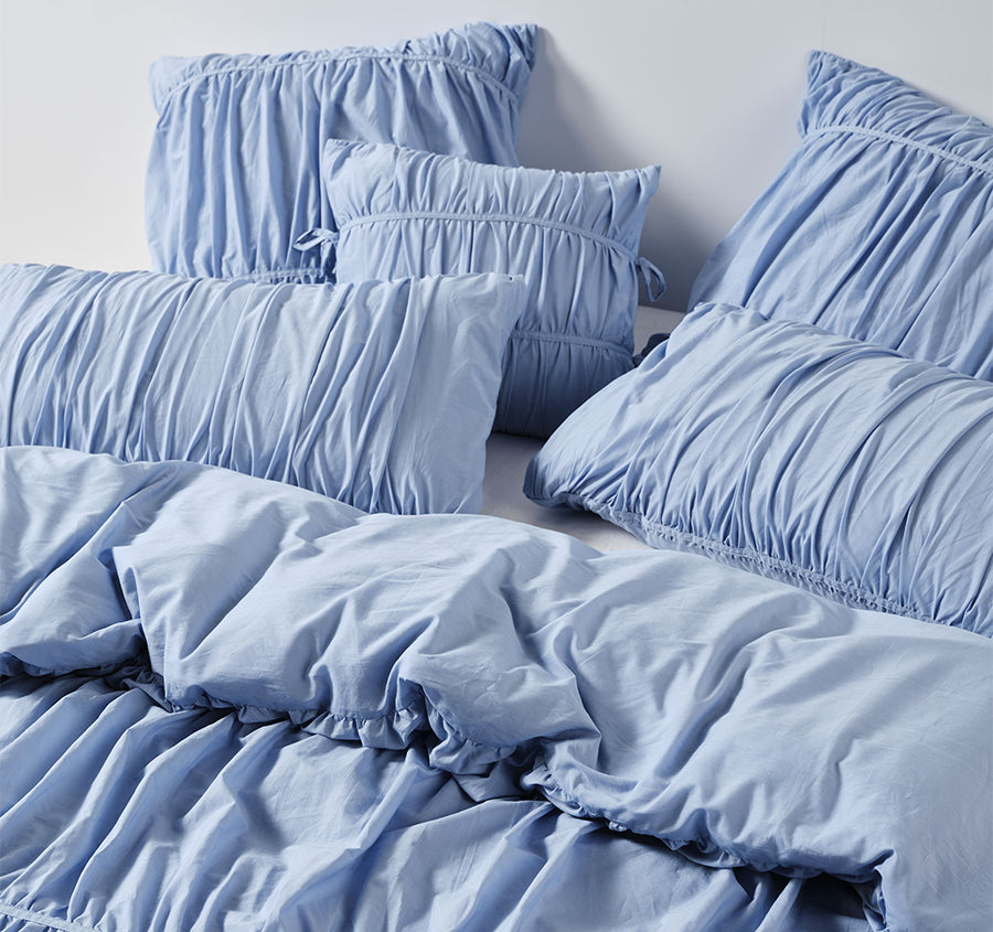 Layla Quilt Cover Set Range Bluebell