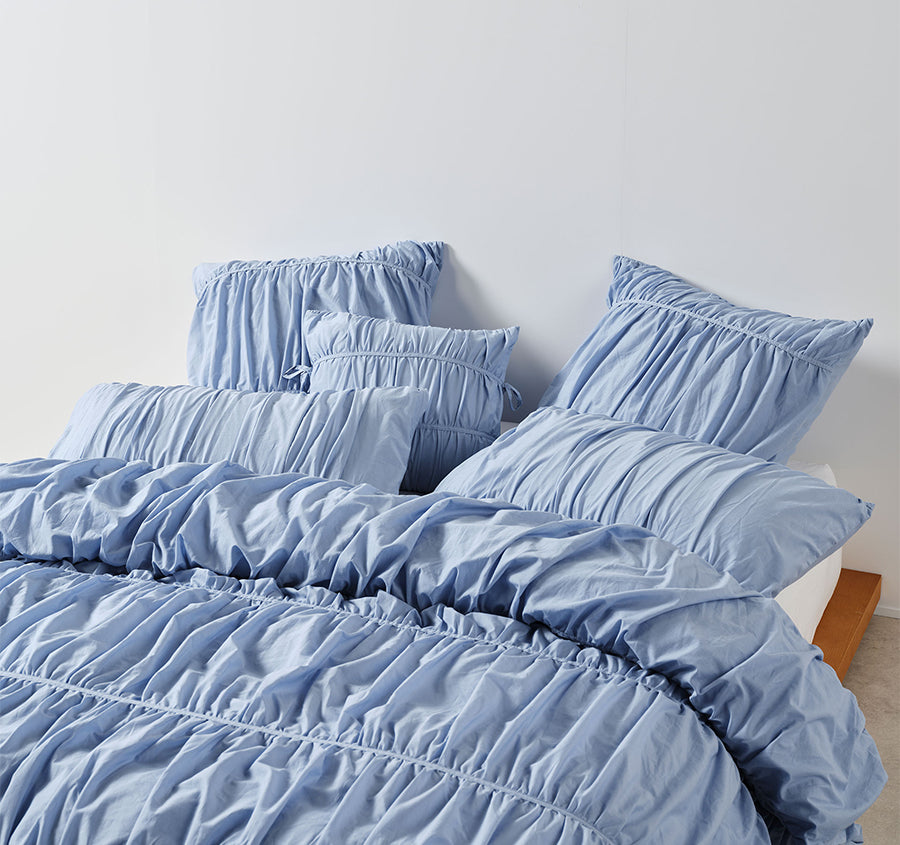 Layla Quilt Cover Set Range Bluebell