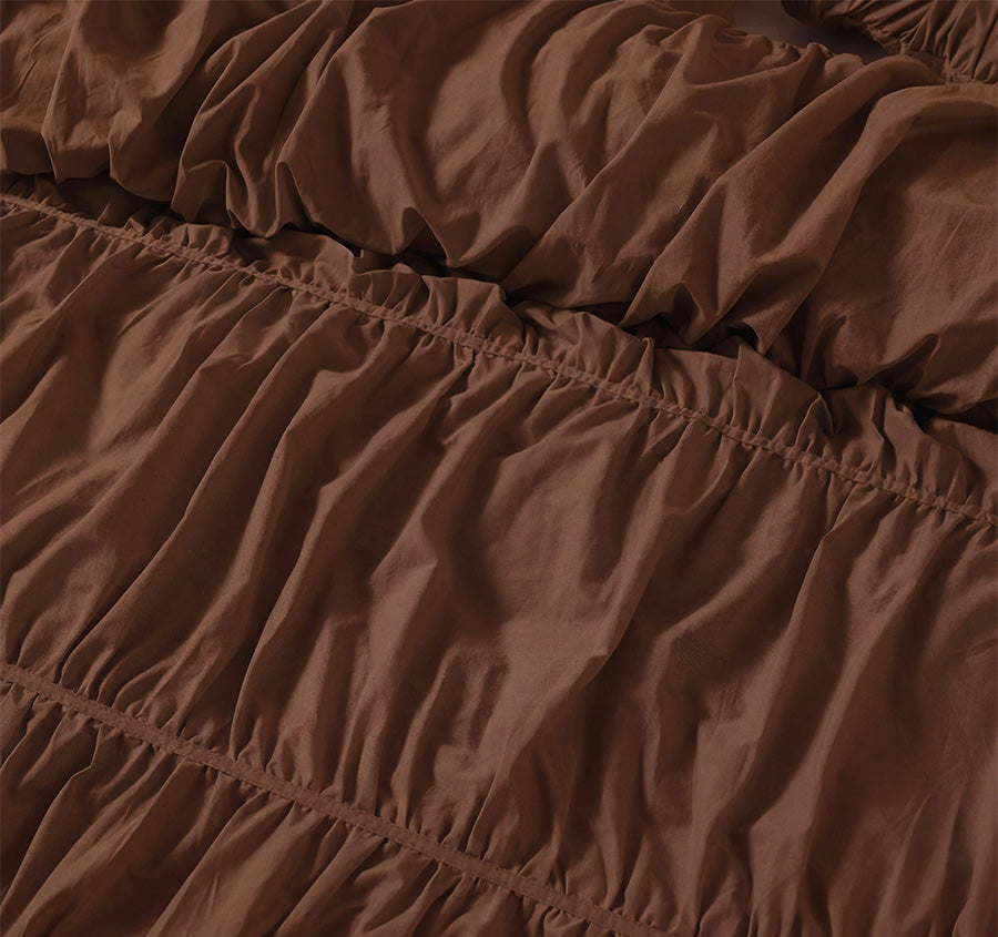 Layla Quilt Cover Set Range Chocolate
