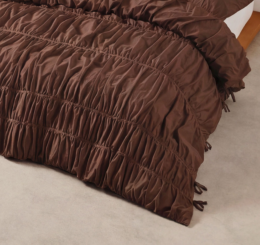 Layla Quilt Cover Set Range Chocolate
