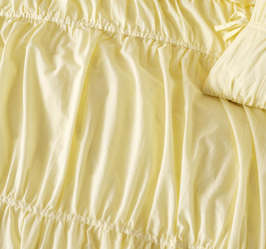 Layla Quilt Cover Set Range Lemon