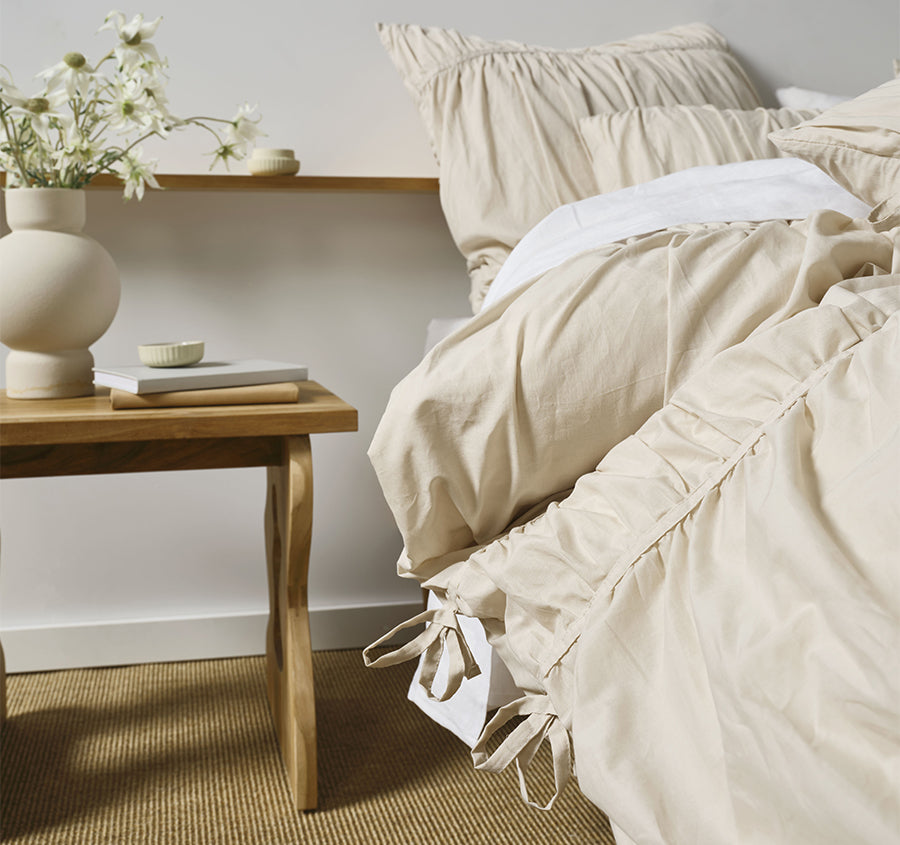 Layla Quilt Cover Set Range Natural