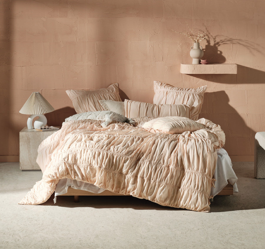 Layla Quilt Cover Set Range Pink