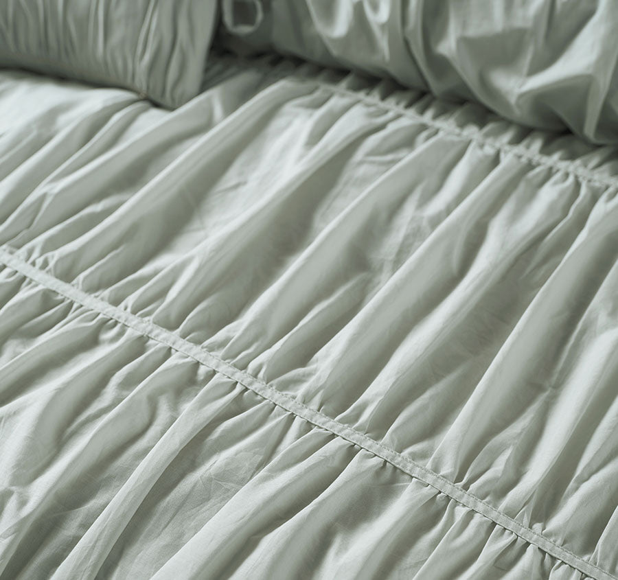 Layla Quilt Cover Set Range Seafoam