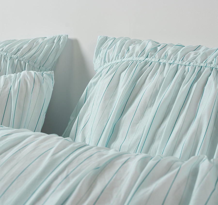 Layla Stripe Quilt Cover Set Range Blue