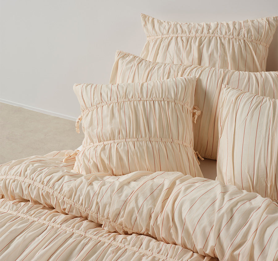 Layla Stripe 48x48cm Filled Cushion Blush