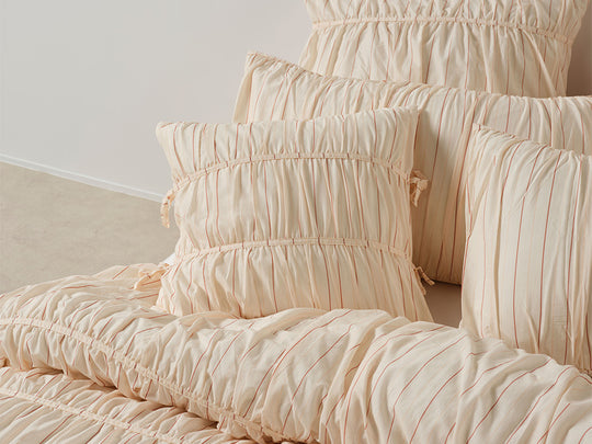 Layla Stripe 48x48cm Filled Cushion Blush