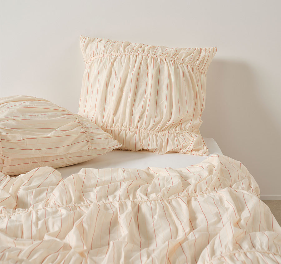 Layla Stripe European Pillowcase Blush
