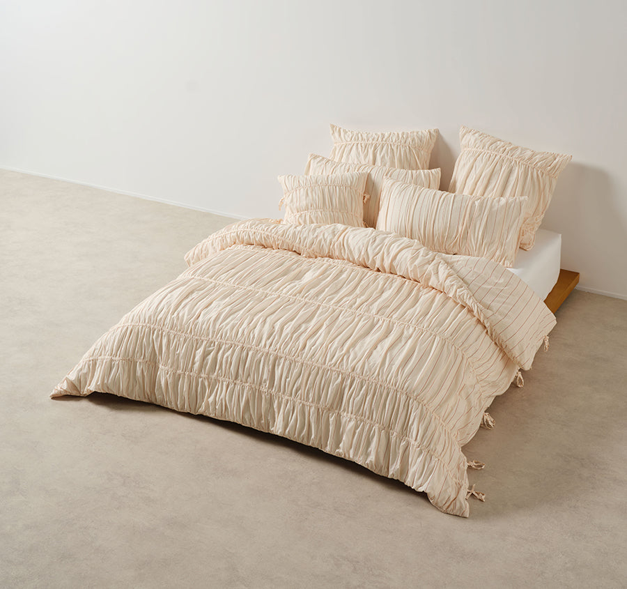 Layla Stripe Quilt Cover Set Range Blush