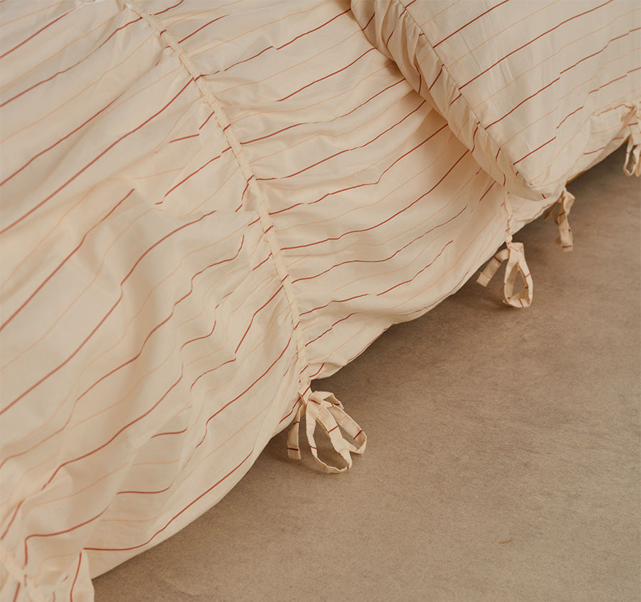 Layla Stripe Quilt Cover Set Range Blush