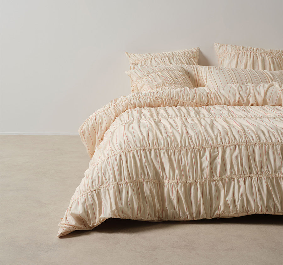 Layla Stripe Quilt Cover Set Range Blush