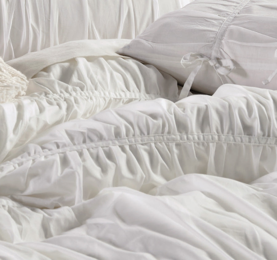 Layla Quilt Cover Set Range White