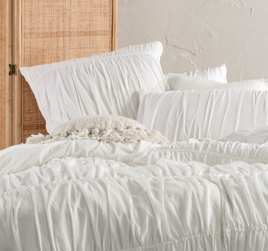 Layla Quilt Cover Set Range White