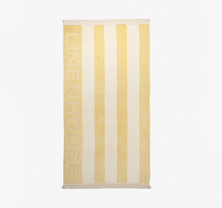 Linen House Logo 95x175cm Beach Towel Butter
